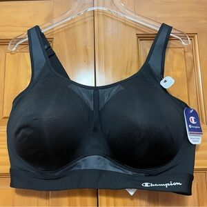 Champion Black Sports Bra Seamless Moisture-Wicking